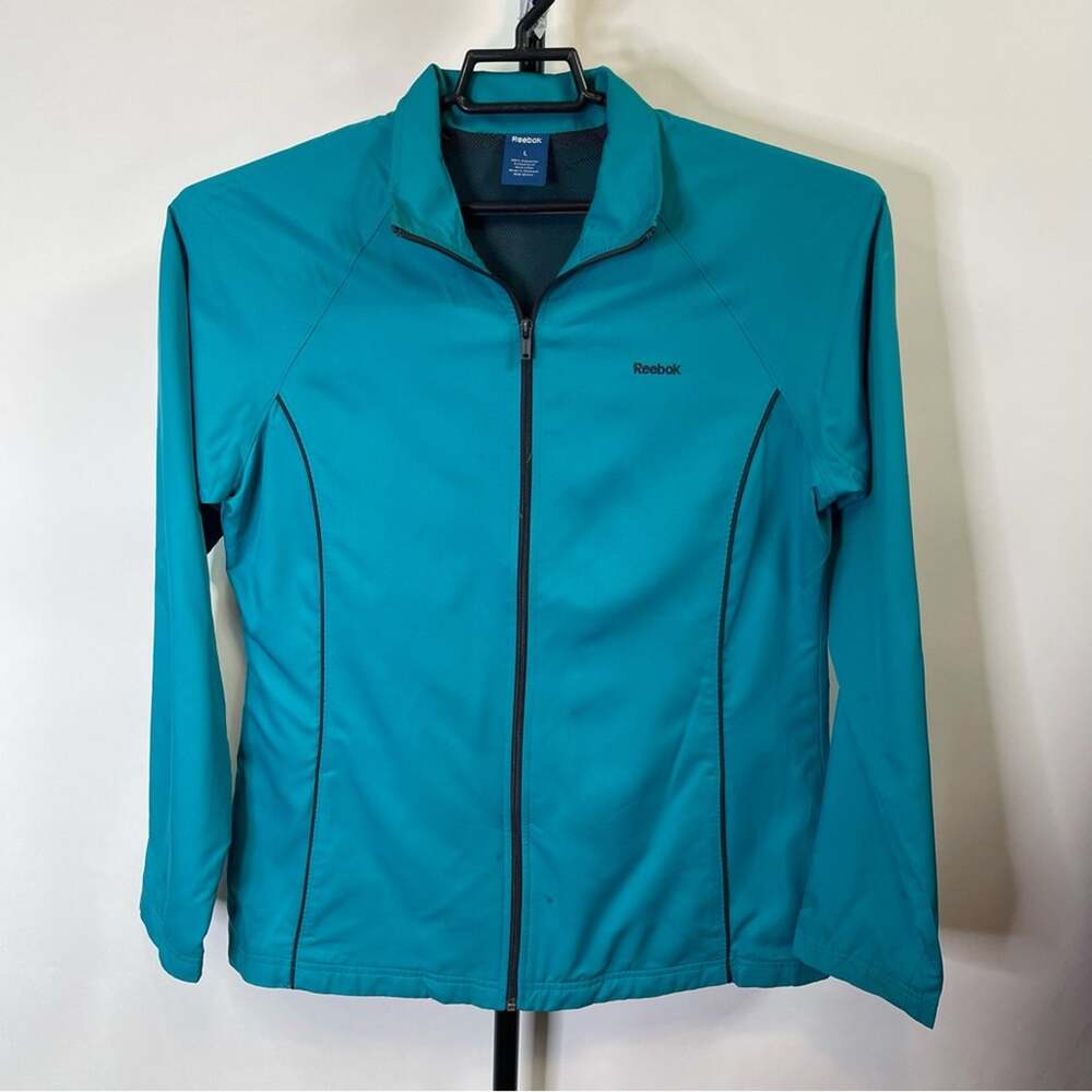 Reebok Teal Zip Up Windbreaker Size Large Women’s